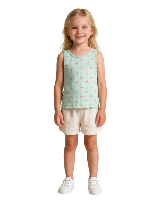 KIABI Girls  Coral Floral T-Shirt