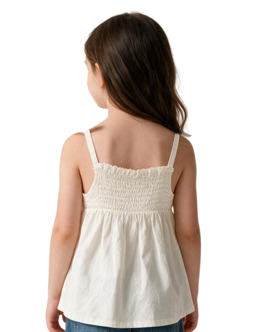 KIABI Girls Bow Shoulder Details T-Shirt