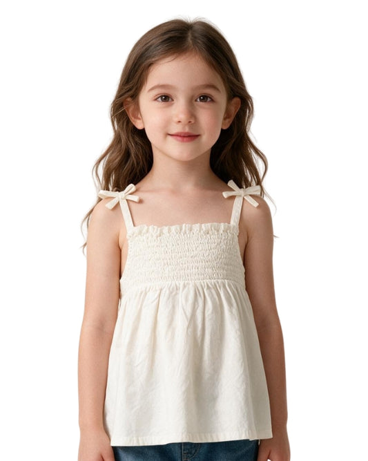 KIABI Girls Bow Shoulder Details T-Shirt
