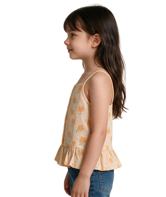 KIABI Kids Girls Sleeveless Floral T-Shirt