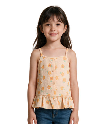 KIABI Kids Girls Sleeveless Floral T-Shirt