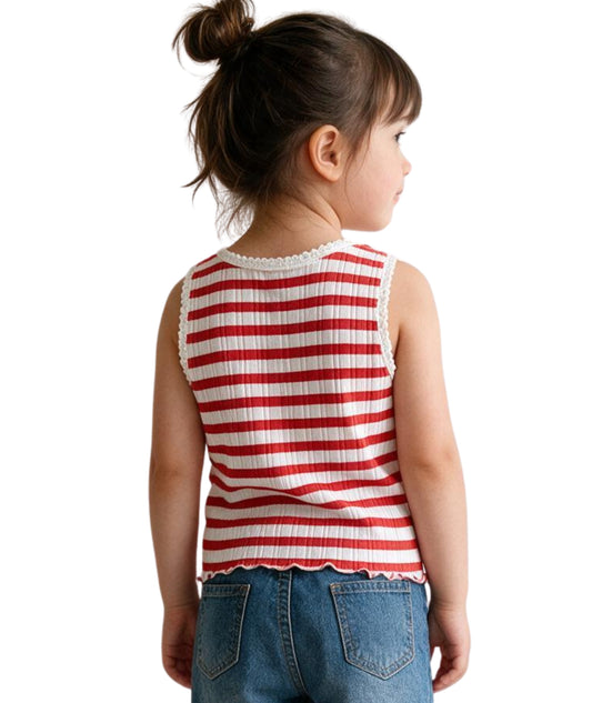 KIABI Baby Girls Stripped Sleeveless T-Shirt