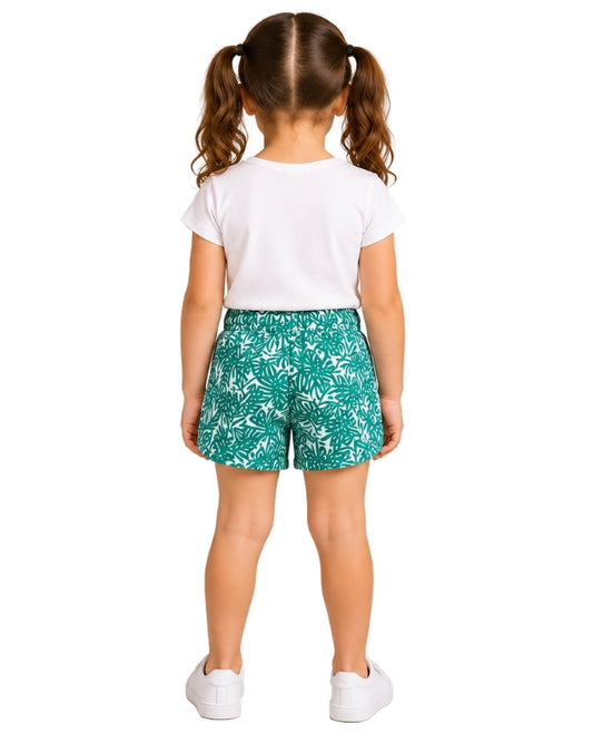 KIABI Girls Allover Tropical Leaf Print Short