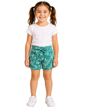 KIABI Girls Allover Tropical Leaf Print Short