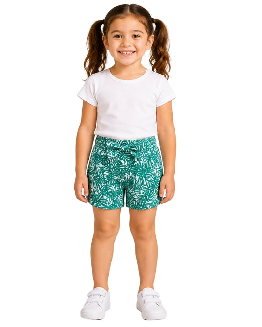 KIABI Girls Allover Tropical Leaf Print Short