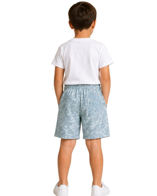 KIABI Boys All-Over Tropical Leaf Short