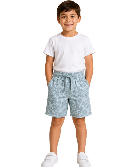 KIABI Boys All-Over Tropical Leaf Short