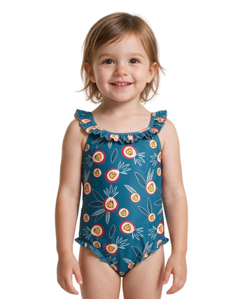 KIABI Baby Girls Tropical Print Swim Suit