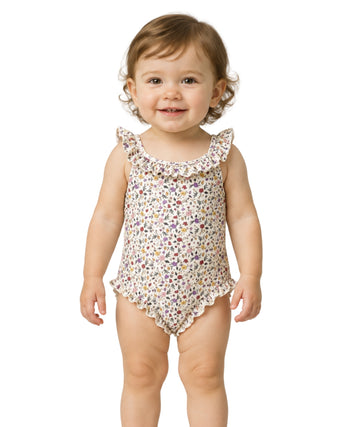 KIABI Baby Girls Floral Designed Swim Suit