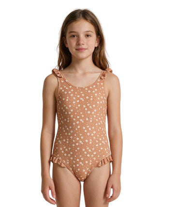 KIABI Kids Girls Flowers Designed Swim Suit