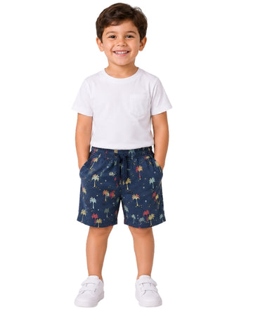 KIABI Boys Colorful Palm Tree Short