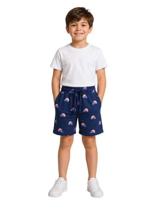 KIABI Boys Allover Sunset & Wave Print Short
