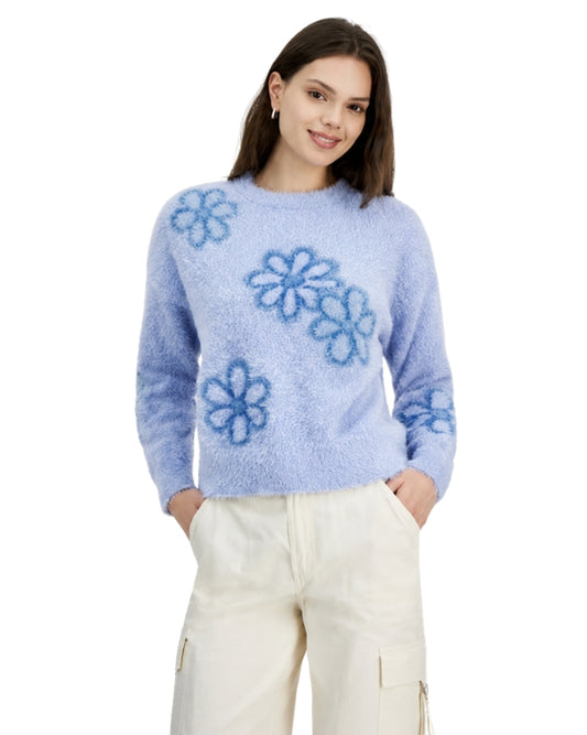 HOOKED Up Women Contrast Flower Detailing Sweater