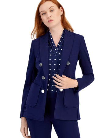ANNE KLEIN Women Faux  Double Breasted Blazer