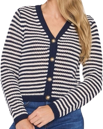 CECE Women Stripped Cardigan