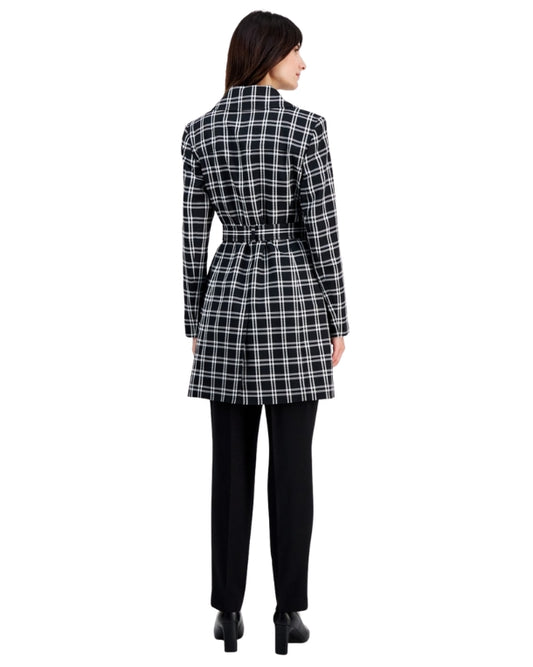 LE SUIT Women Classic Windowpane Check Pattern Jacket
