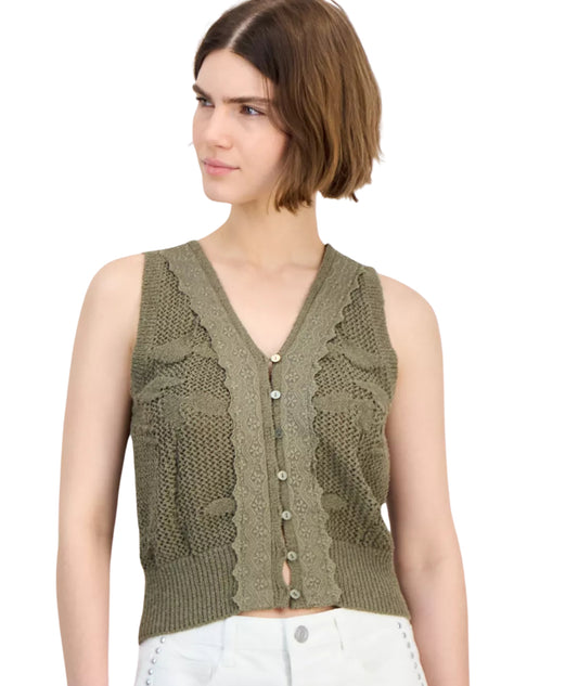AND NOWW THIS Women Lace-Trim Vest