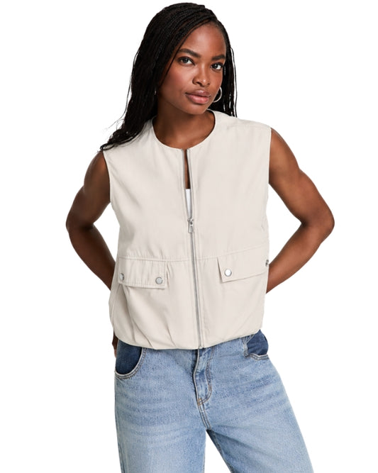 BAR III Women Bubble Hem Cargo Vest