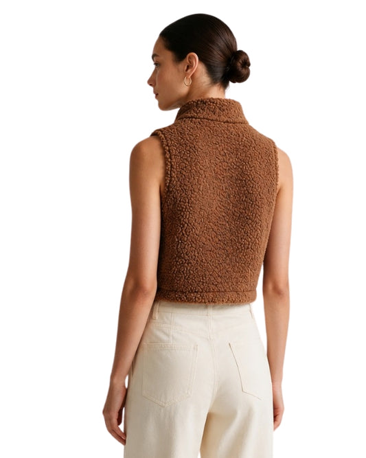 Women Soft Teddy Fleece Vest