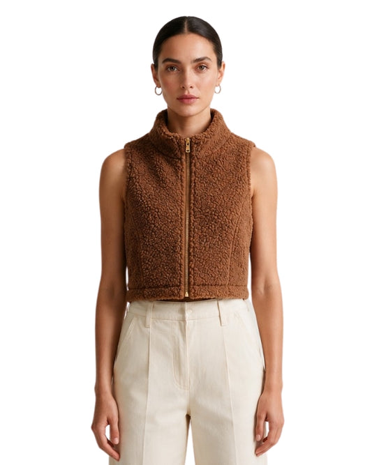 Women Soft Teddy Fleece Vest