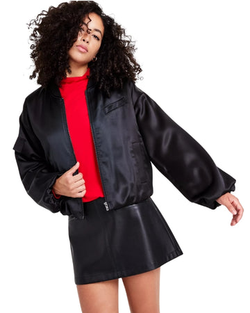 BAR III Women Cropped Bomber Jacket