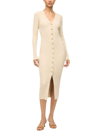 STAUD Women Shoko Rib Knit Sweater Dress