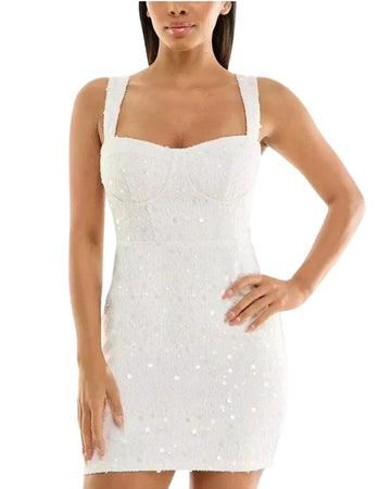 CITY STUDIO Women Sequin Embellished Fabric Dress