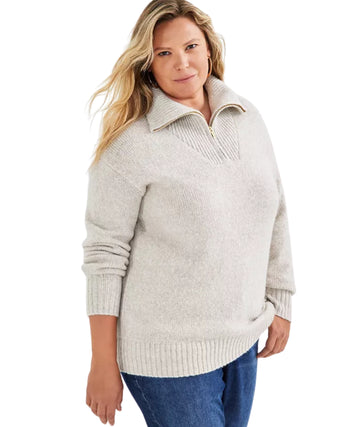 STYLE & CO Women Neck Zip Shirt