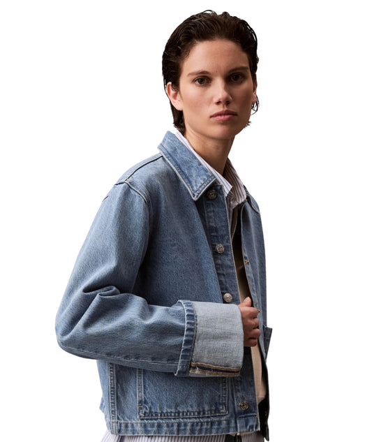 CALVIN KLEIN Women Cuff Sleeves Denim Jacket