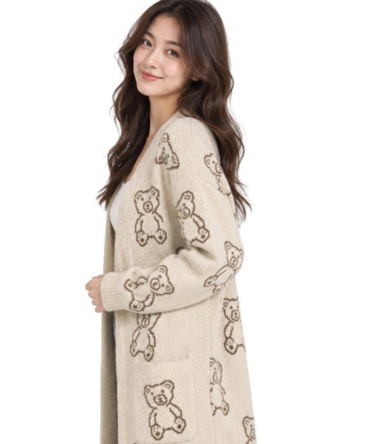 HIPPIE ROSE Women Bear Printed Cardigan