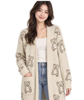 HIPPIE ROSE Women Bear Printed Cardigan