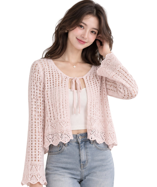 HOOKED UP Women Crochet Cardigan