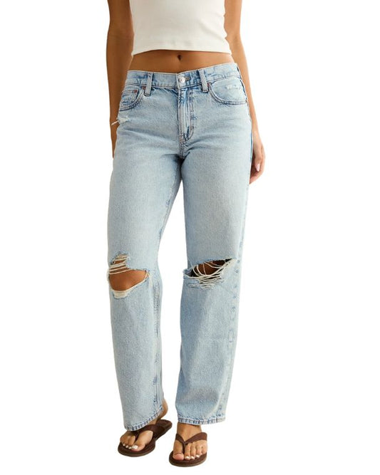AMERICAN EAGLE Women Stovepipe Distressing Jeans