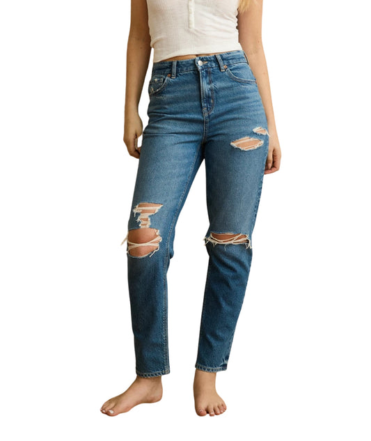 AMERICAN EAGLE Women Curvy Ripped Mom Jeans