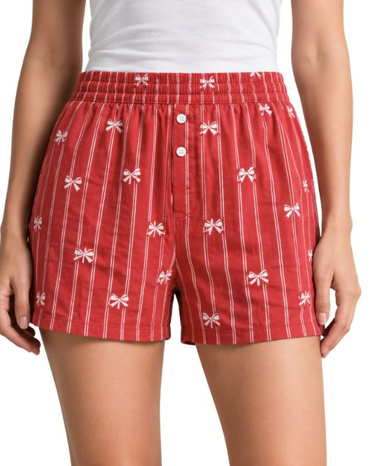 AEIRE Women Allover Bow Pyjama Short