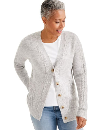 STYLE & CO Women Cable Knit Shine Jacket