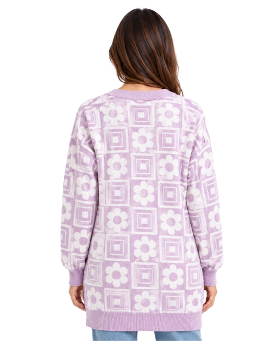 SAY WHAT Women Flower Glitter Cardigan