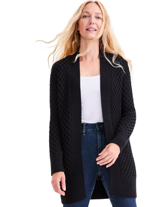 STYLE & CO Women Honeycomb Knit Open Cardigan