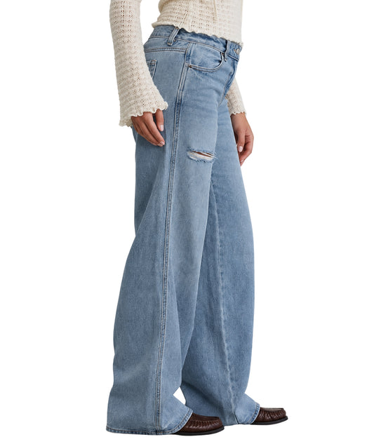 PACSUN Women Casey Ripped Slit Low Rise Baggy Jeans