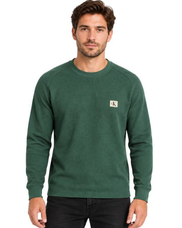 CK CALVIN KLEIN Men Waffle Pattern T-Shirt