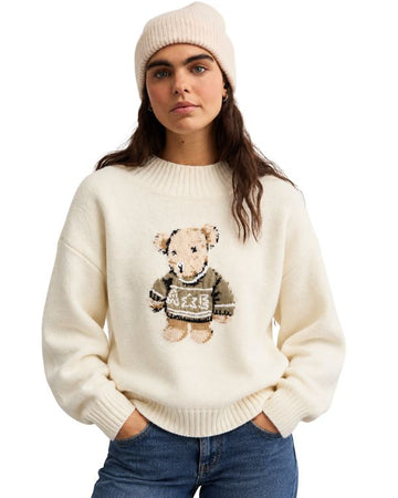 AMERICAN EAGLE Women Teddy Bear Graphic Sweater