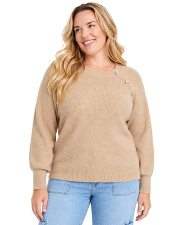 ON 34TH Women Decorative Jewel Style Button Sweater