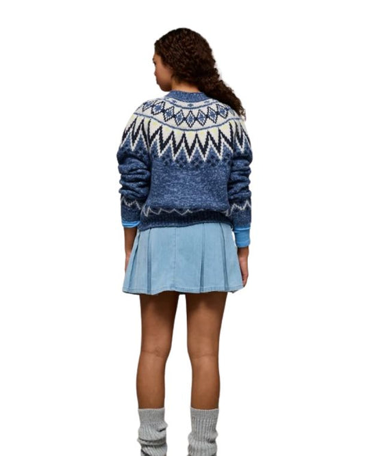AMERICAN EAGLE Women Nordic Inspired Geometric Pattern Sweater