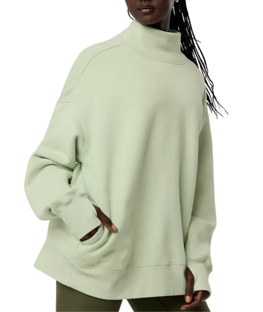 AMERICAN EAGLE Women Cloud Fleece Oversized Mockneck Sweatshirt