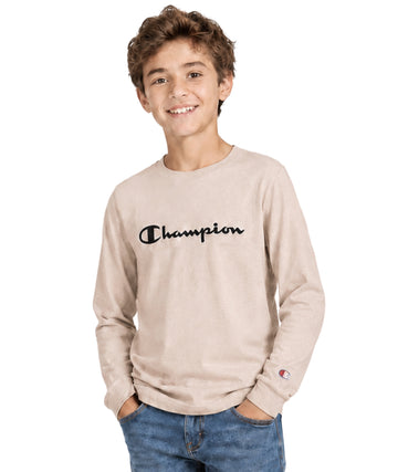 CHAMPION Kids Boys Logo Sign T-Shirt