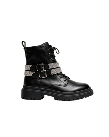 FOREVER 21 Women Rhinestone Embellished Strap Boot