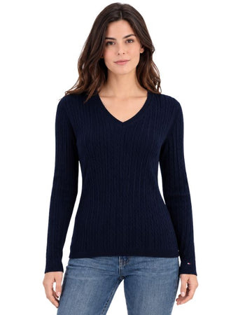 TOMMY HILFIGER Women Cable Knit Texture T-Shirt