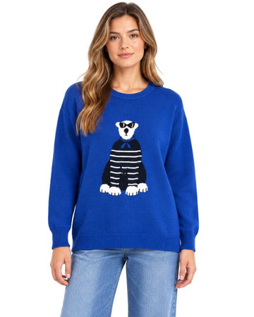 TOMMY HILFIGER Women Striped Bear Graphic Sweater