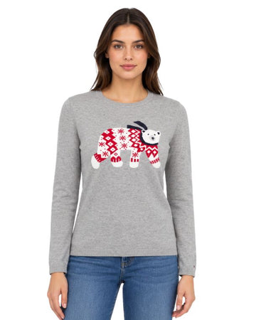 TOMMY HILFIGER Women Festive Polar Bear Graphic T-Shirt