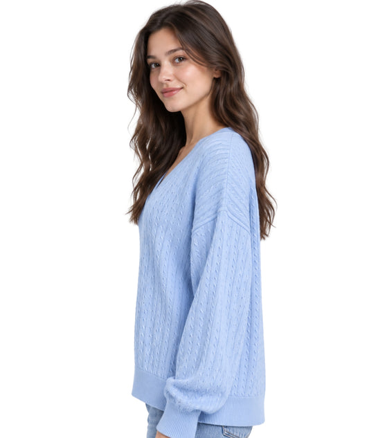 DKNY Women Vertical Cable Knit Texture T-Shirt